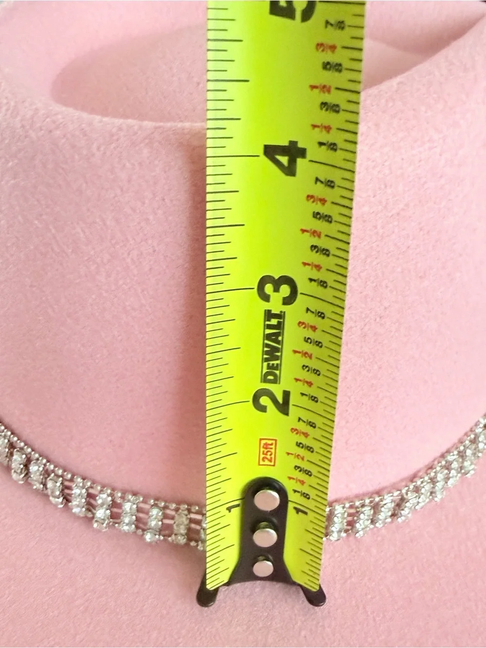 Pink Rhinestone Boutique Style Fedora Wide Brim Hat